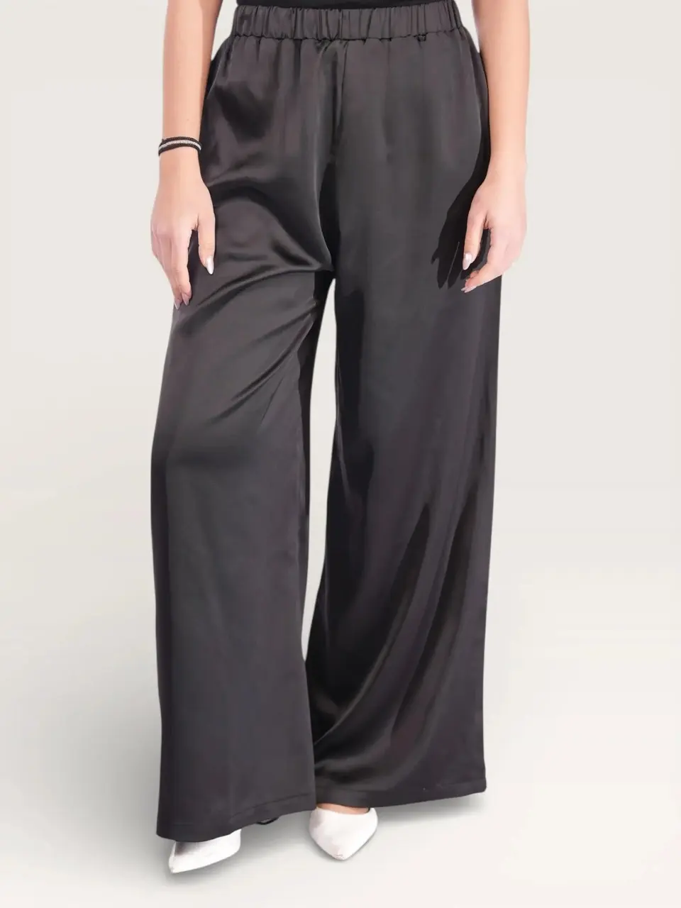 silk muse pants - black