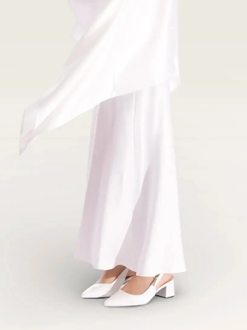 silk muse skirt - white