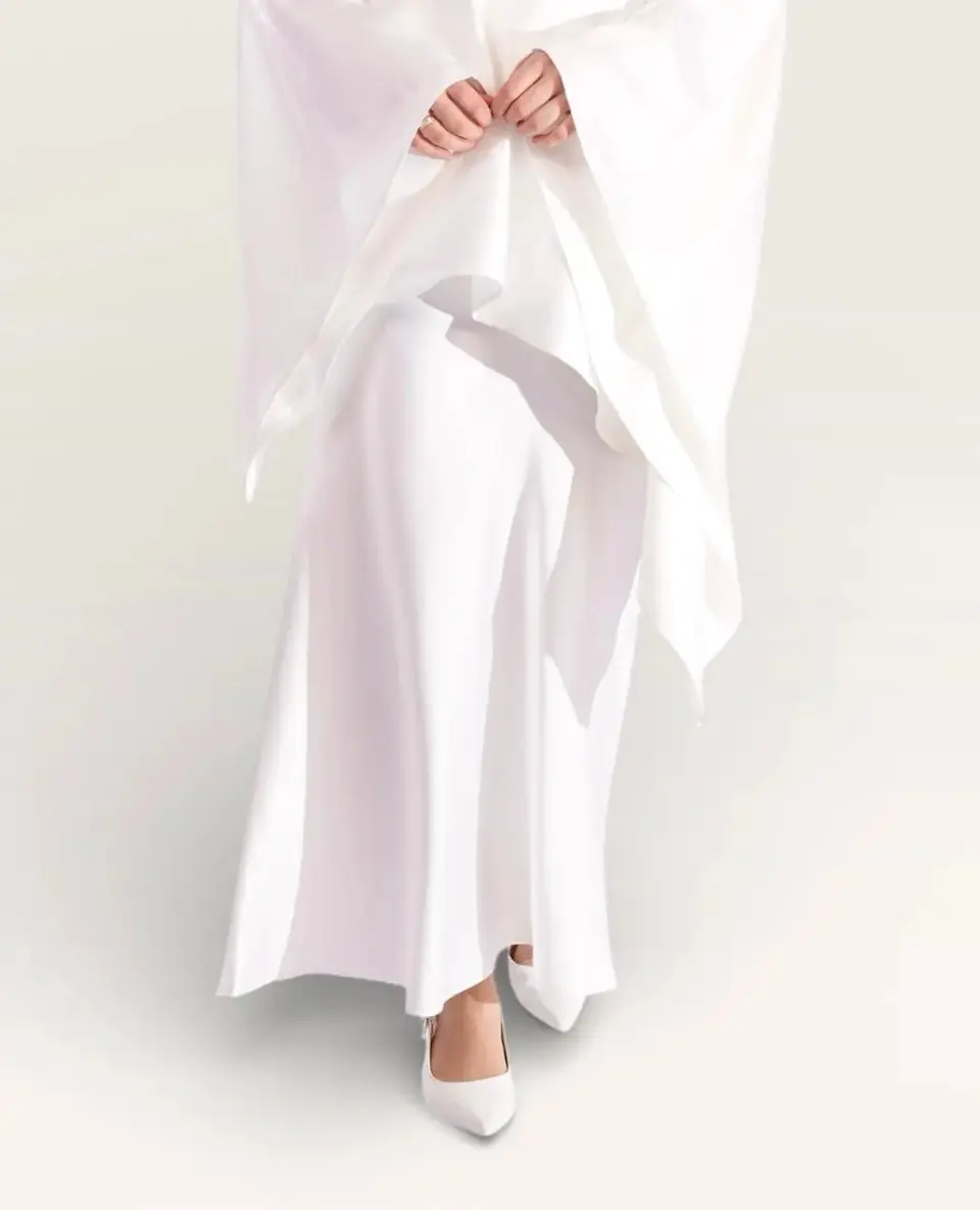 silk muse skirt - white