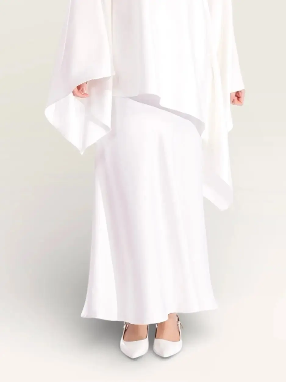 silk muse skirt - white