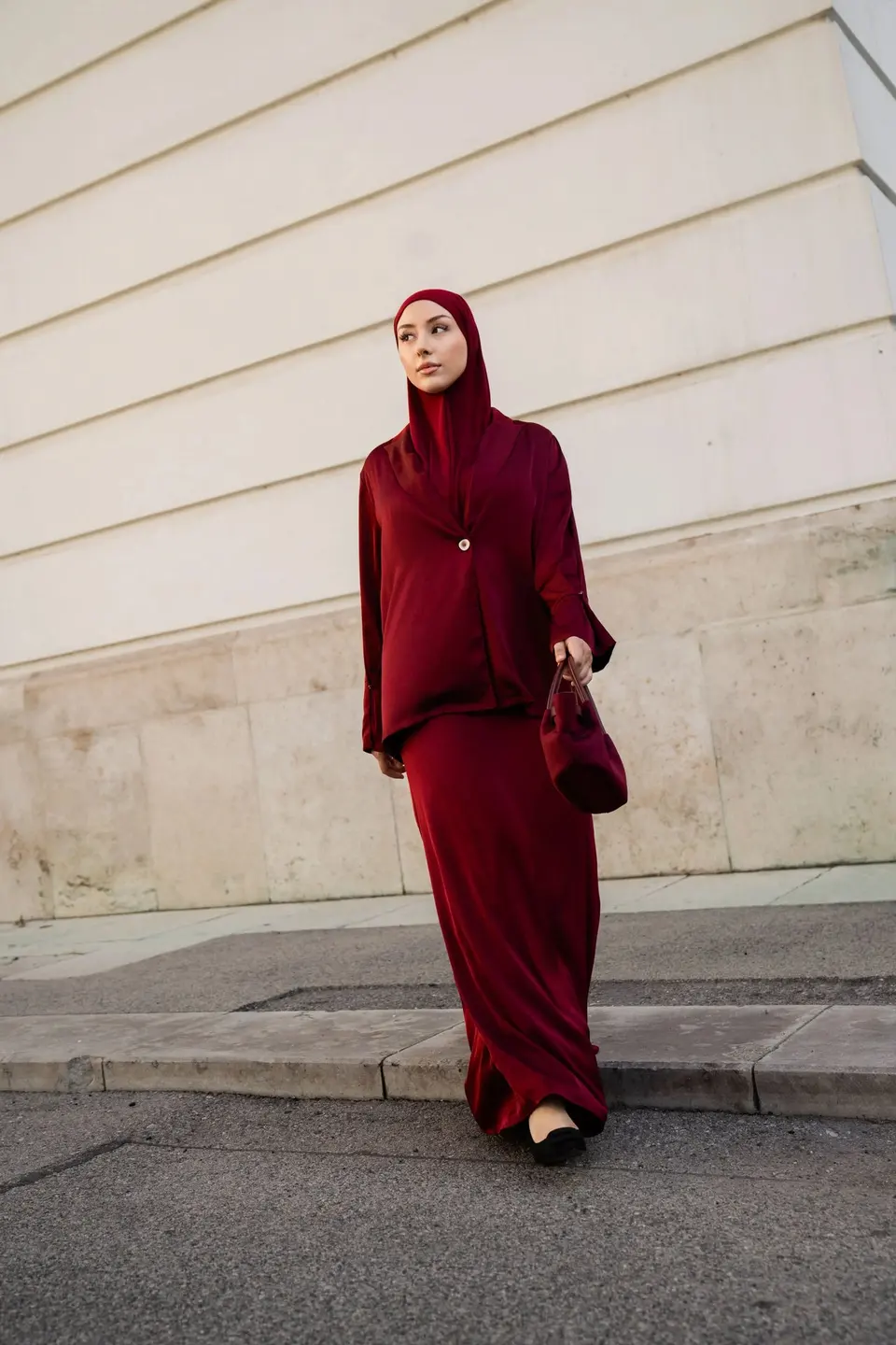 satin silk cardigan - bordeaux