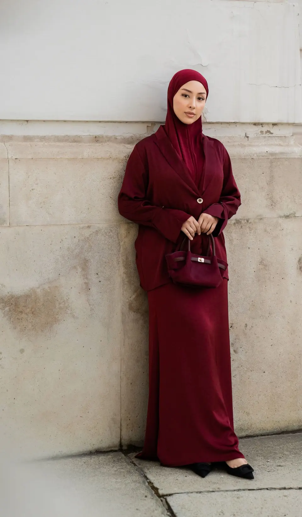 satin silk cardigan - bordeaux