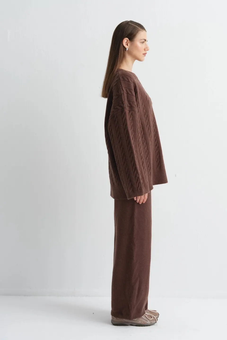 Gebreide tweedelige set met broek