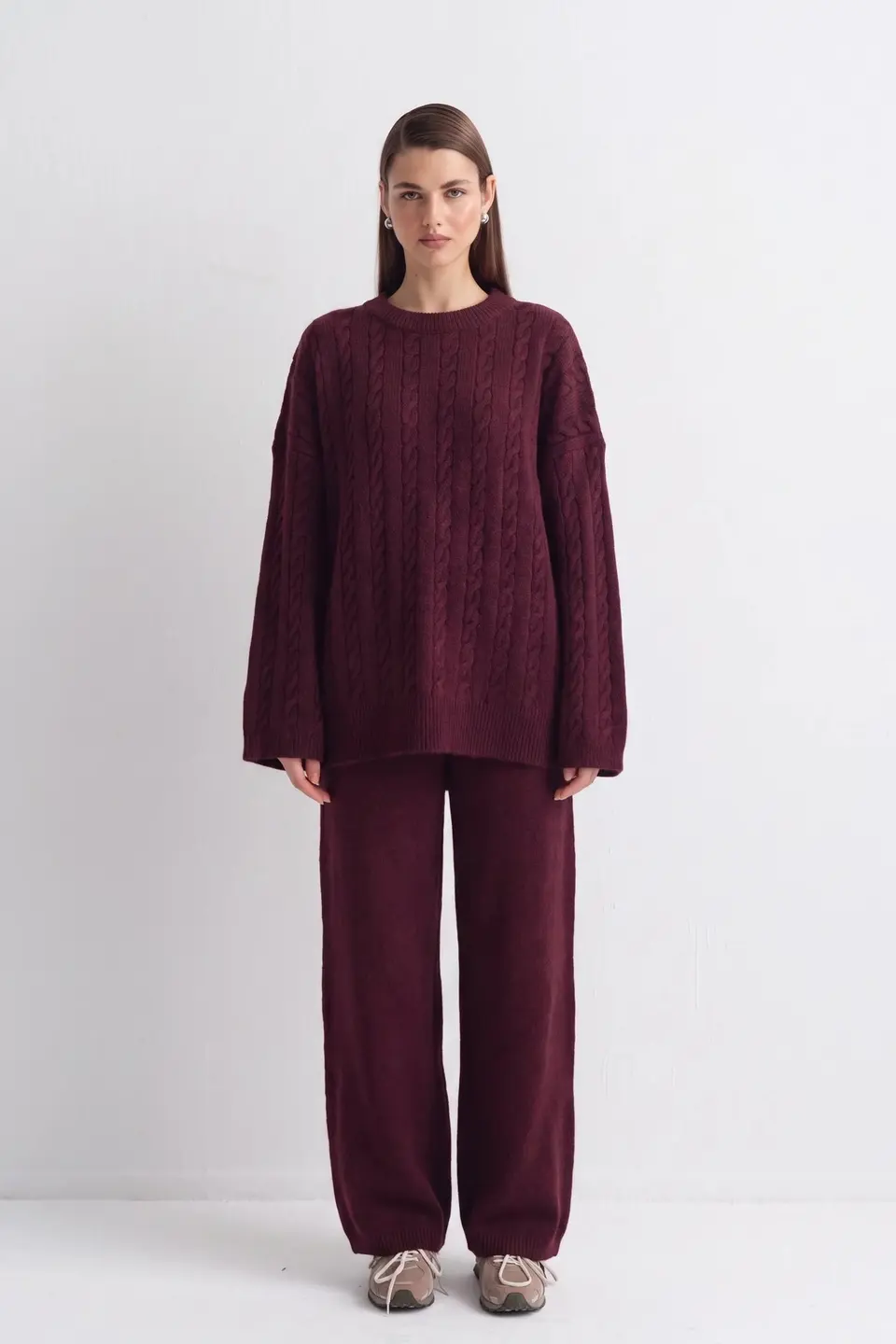 Gebreide tweedelige set met broek