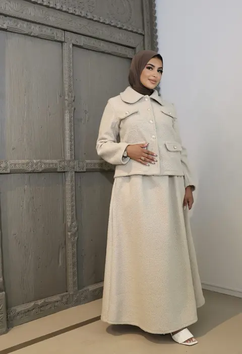 Co-ord set teddy ecru