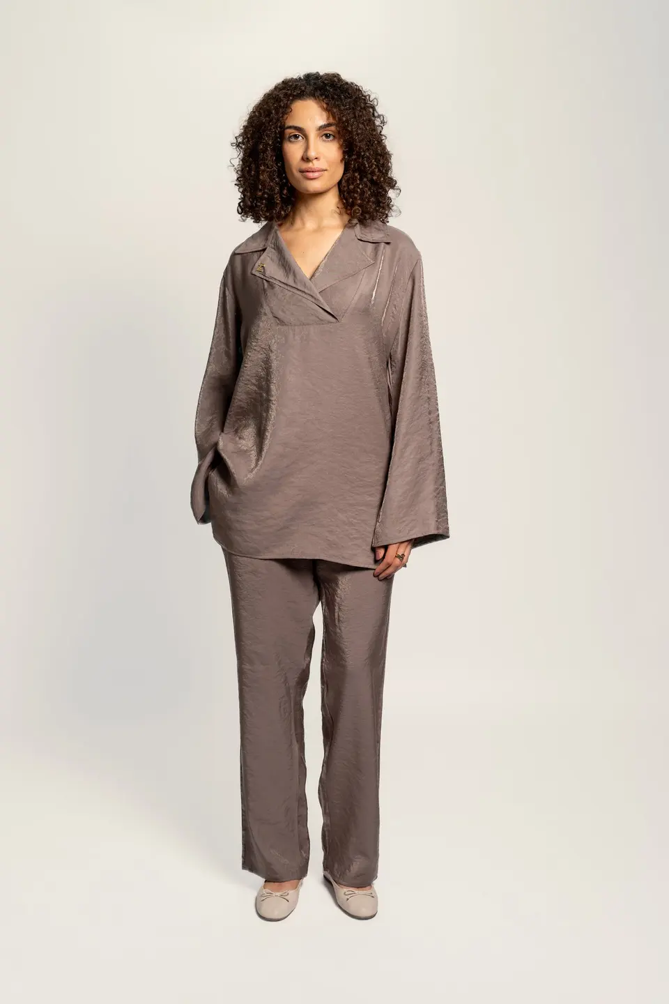 COLLAR BLOUSE - ROSE TAUPE