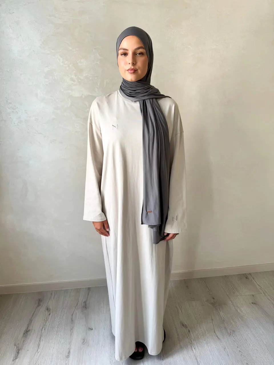 Cotton Sweater Dress Stone
