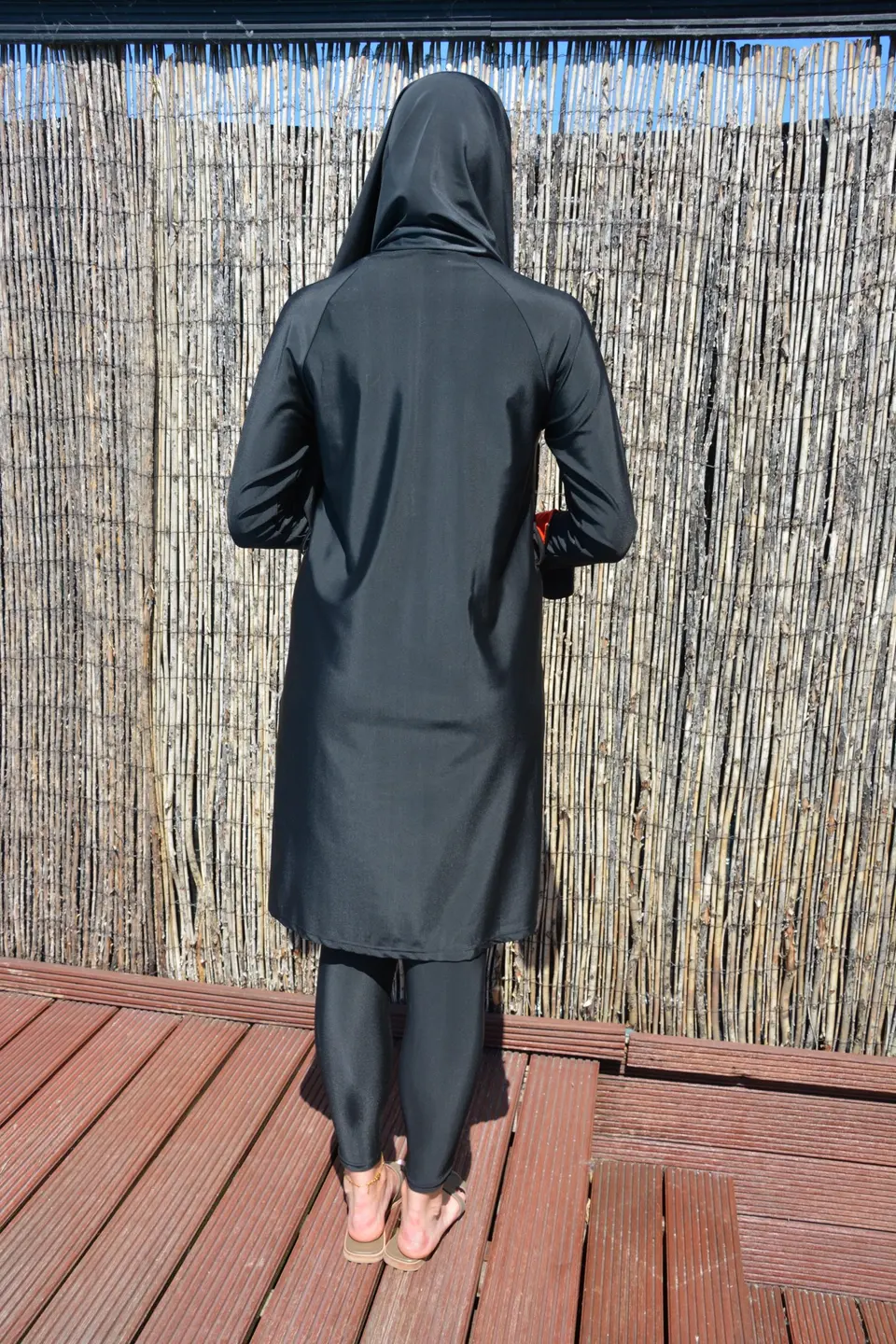 Burkini Waterafstotend Black x Red 100 cm (S)