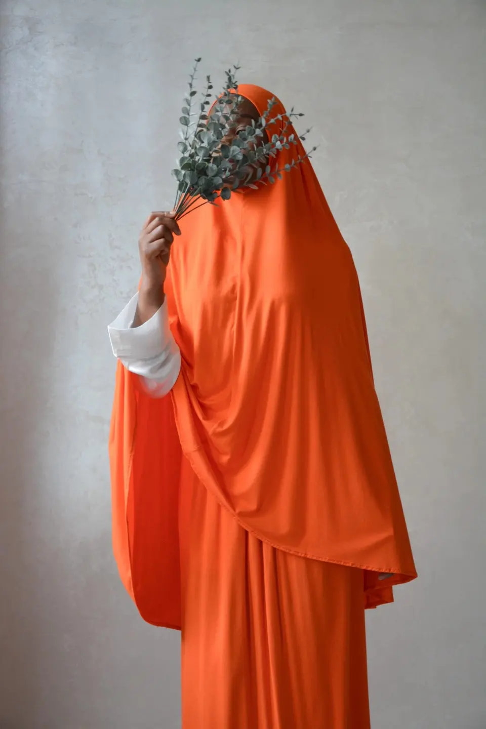 Bamboo/Rayon Rok & Khimaar Set Orange