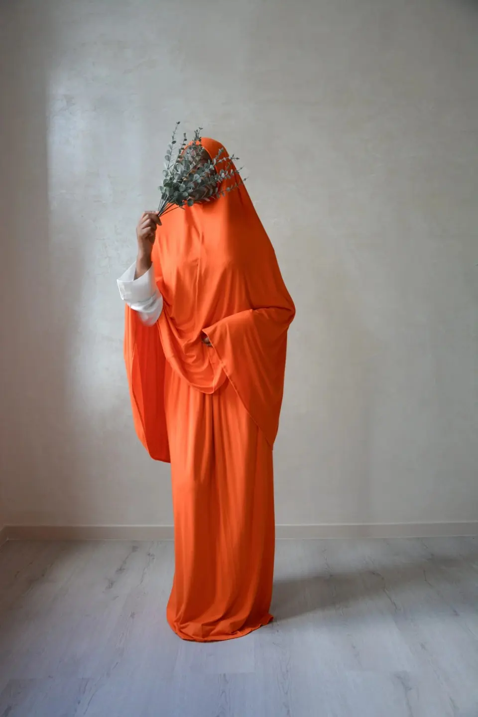 Bamboo/Rayon Rok & Khimaar Set Orange