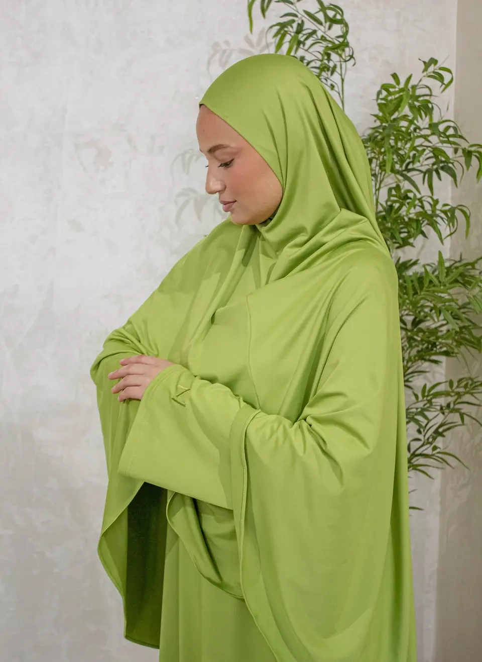 Luxury Jersey Khimaar Lime