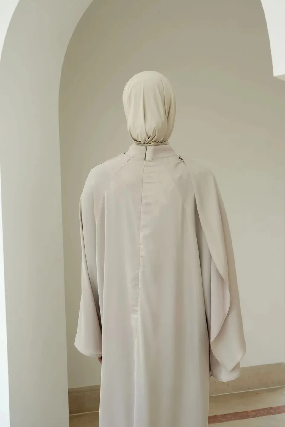 Satin Scarf Dress White Sand