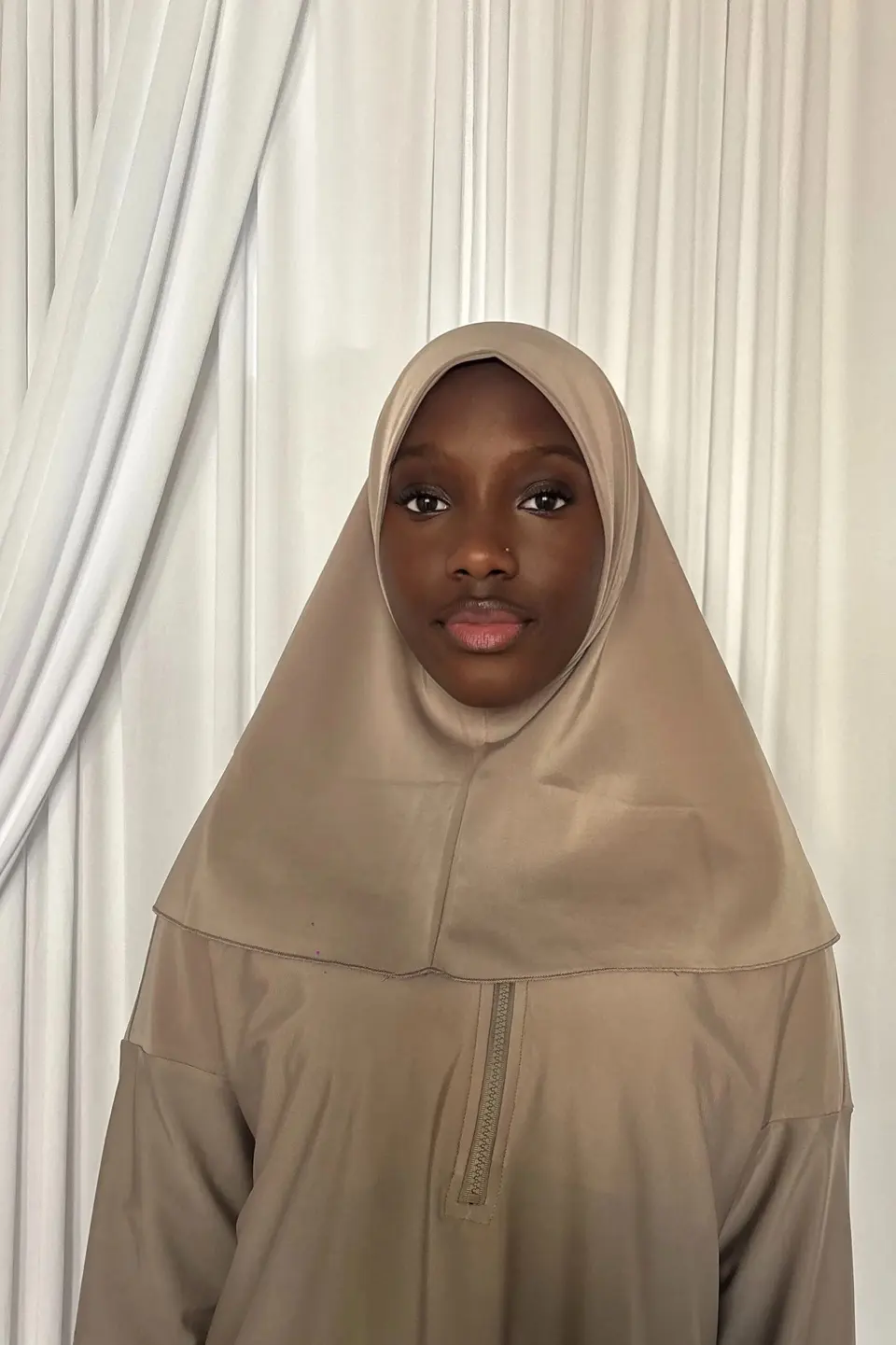 Short Instant Swim Hijab Warm Gray