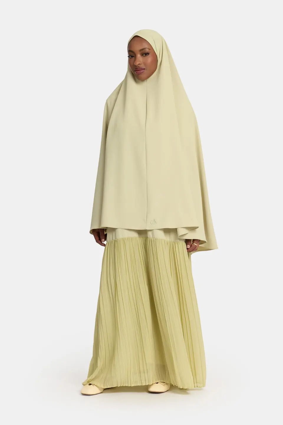 Khimar Pastel Mint (Pleated skirt)