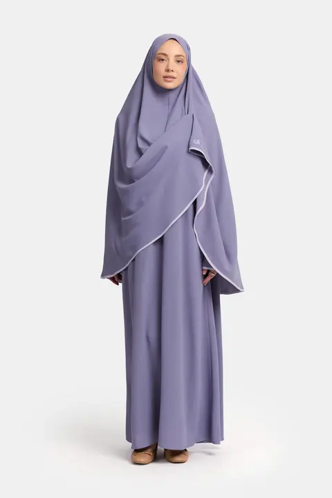 Magnet abaya and khimar set Dark Purple