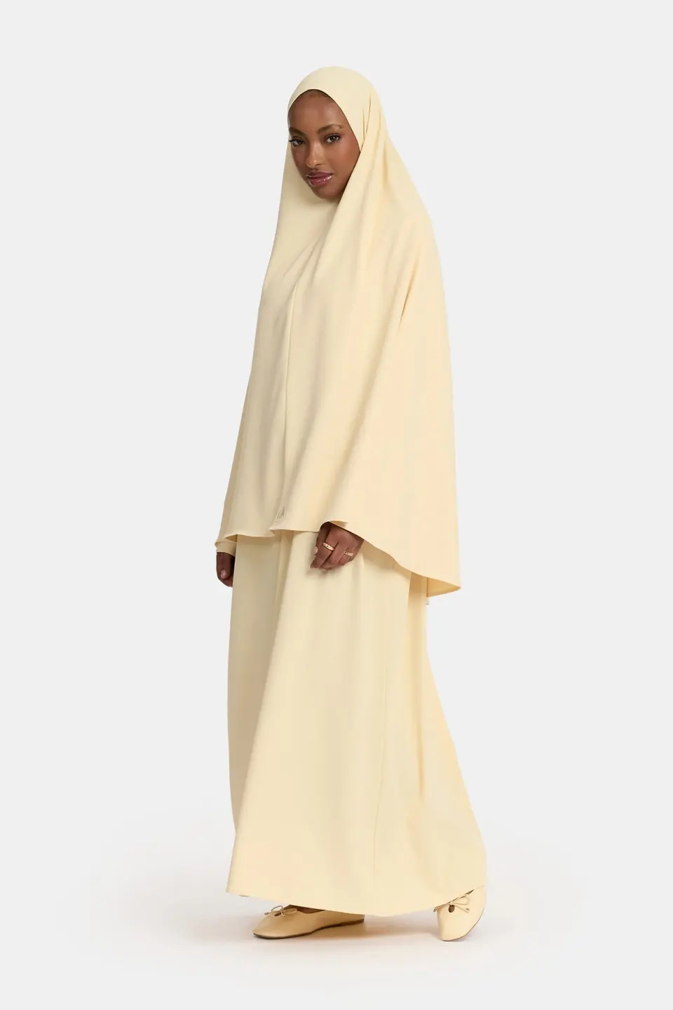 Khimar Pastel Yellow (oversized)