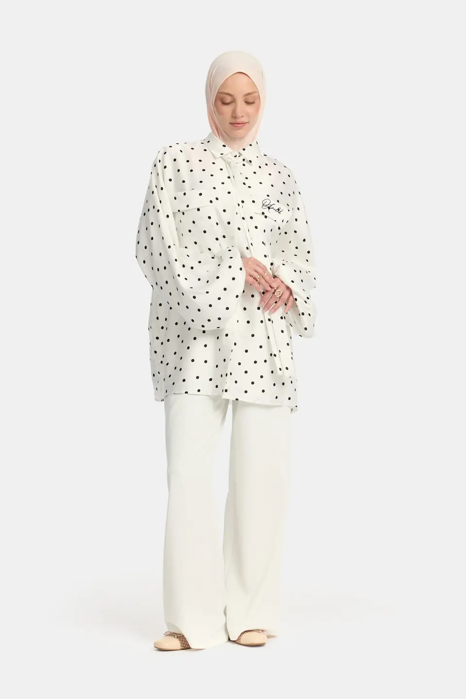Soft dot Belle Allure twinset White