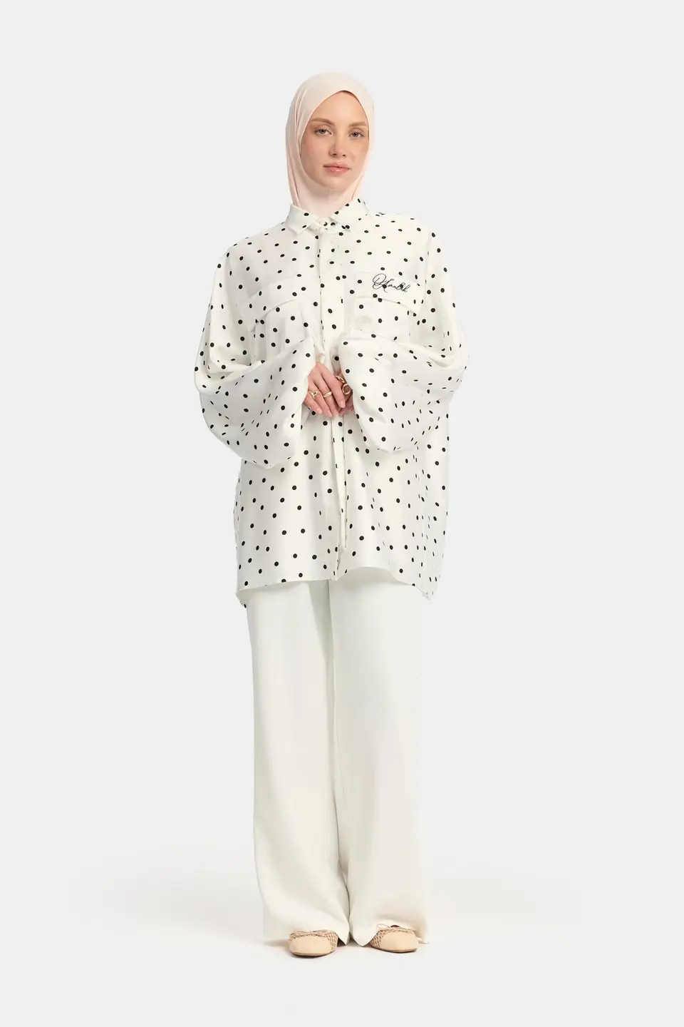 Soft dot Belle Allure twinset White