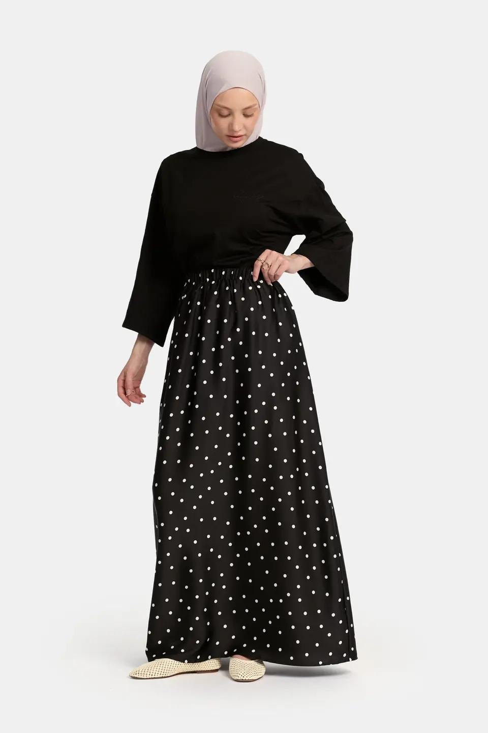 Soft dot Skirt Black