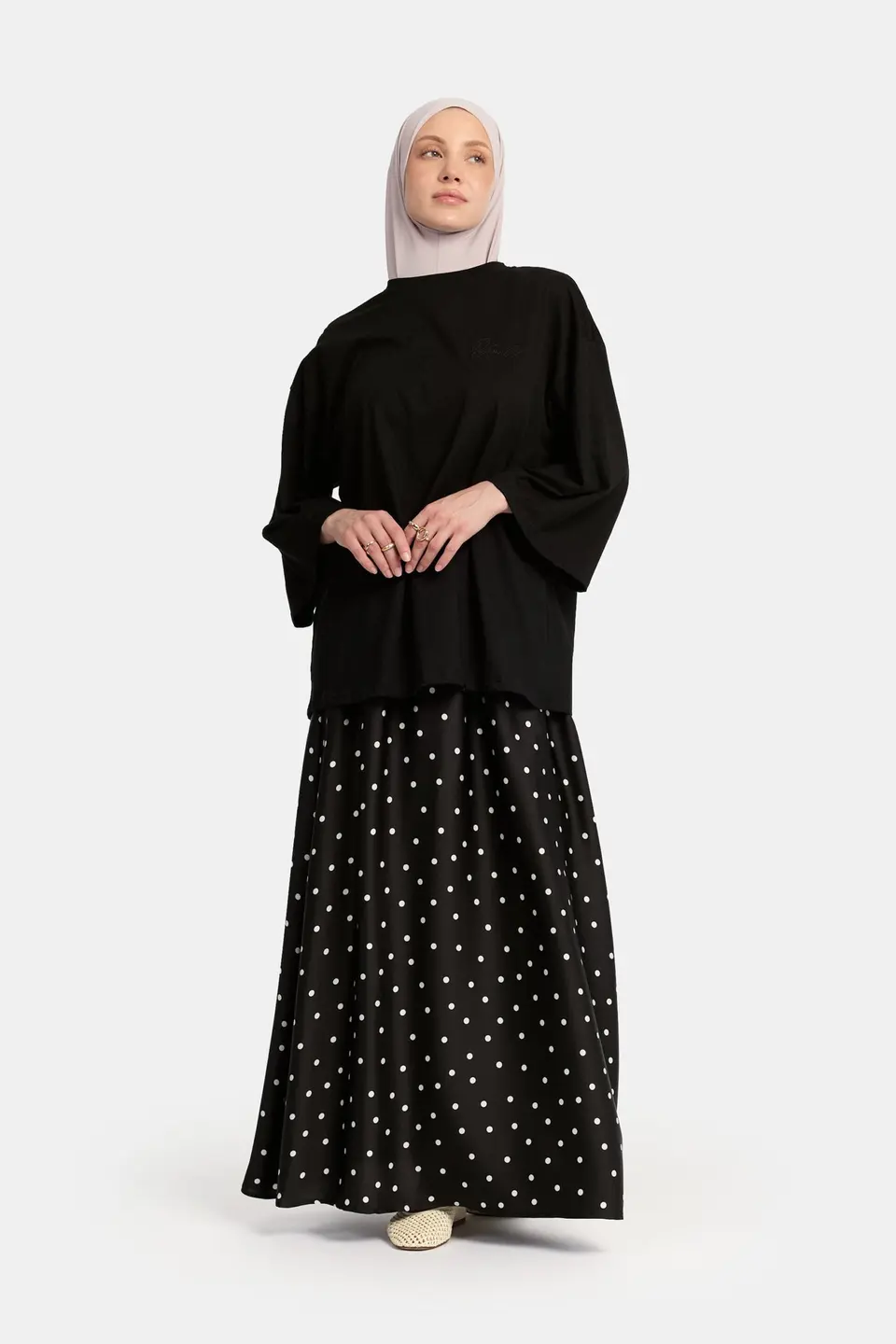 Soft dot Skirt Black