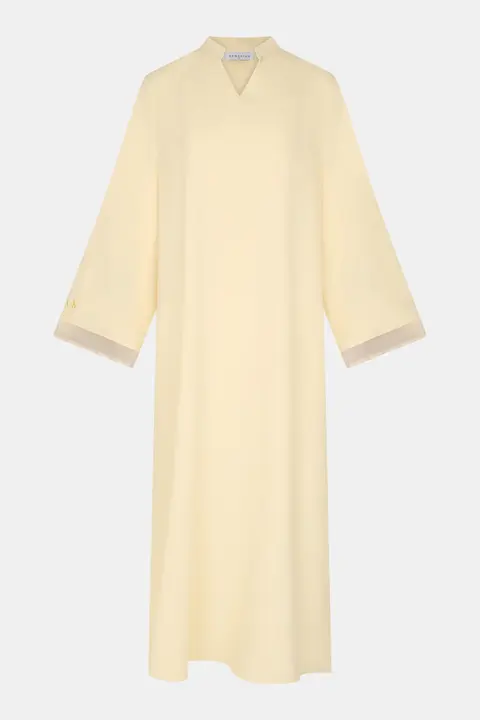 Double sleeve abaya Pastel Yellow