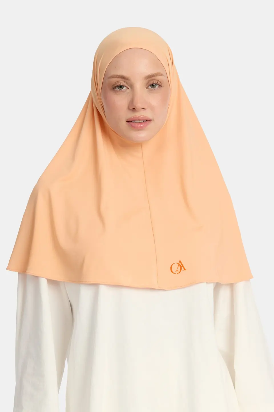 Breathable jersey hijab Powder Orange