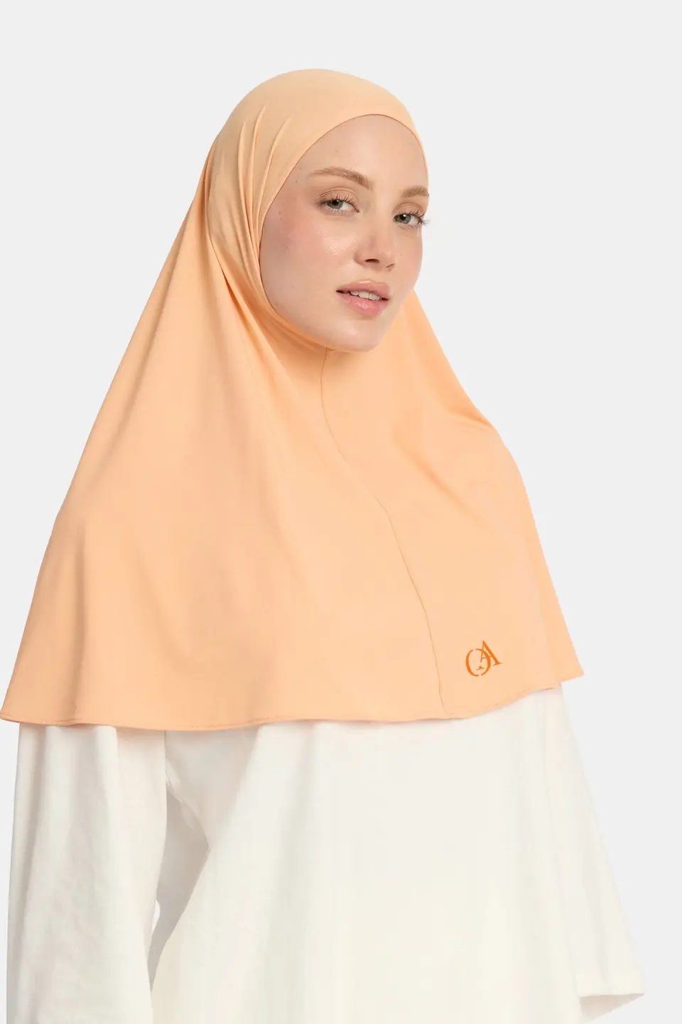 Breathable jersey hijab Powder Orange