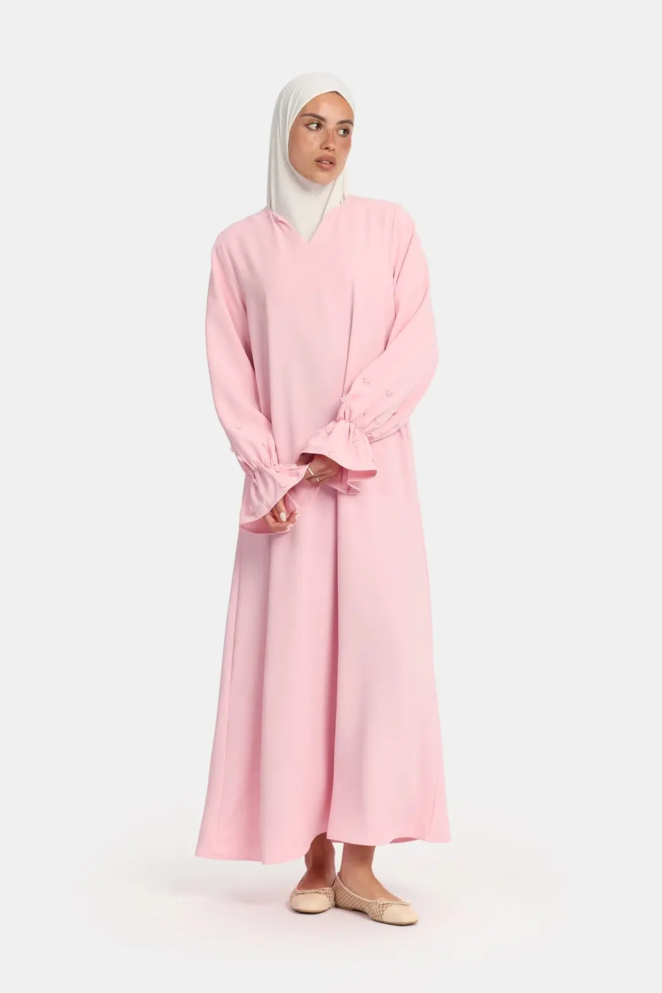 Embroidery abaya Dark Pink