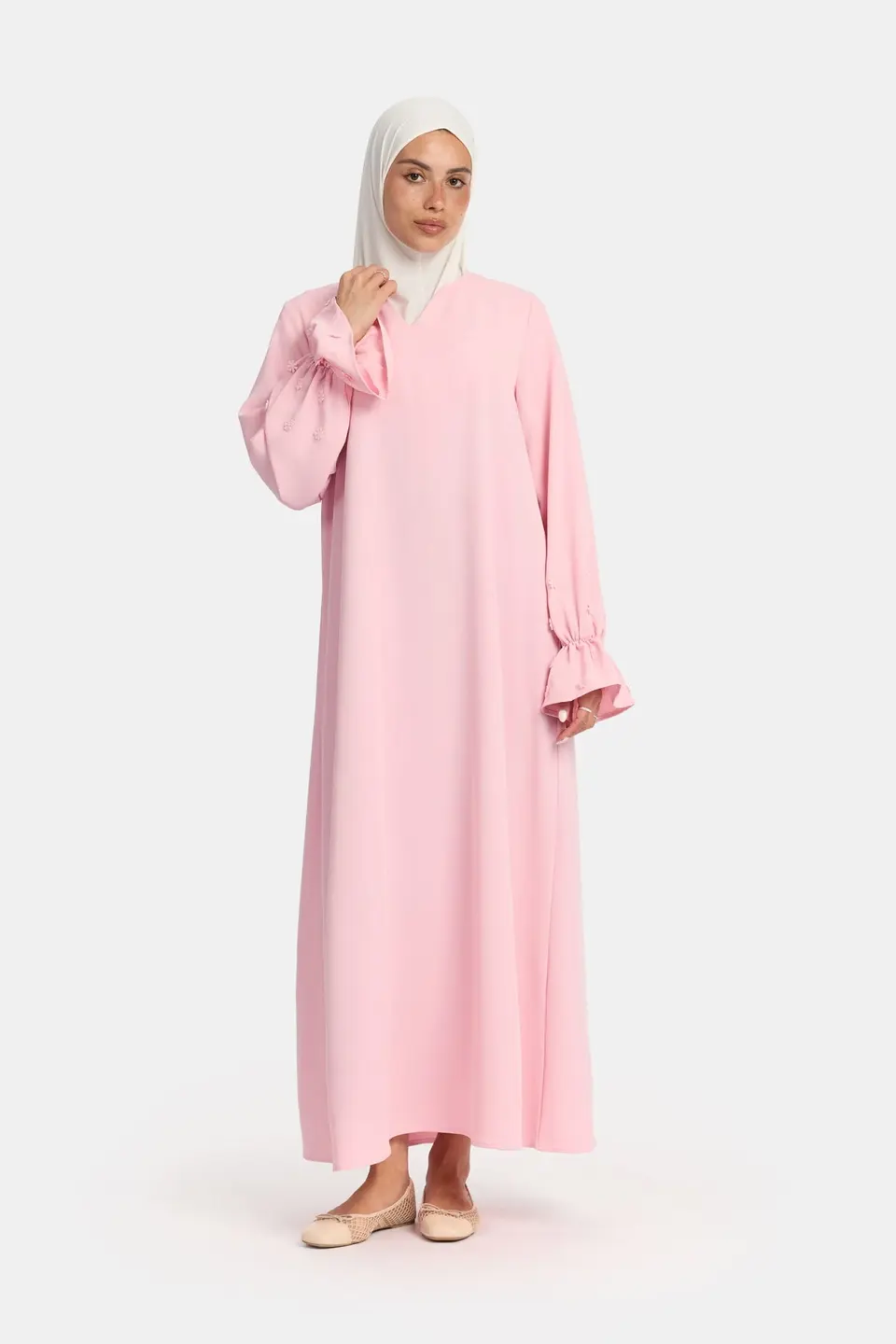 Embroidery abaya Dark Pink