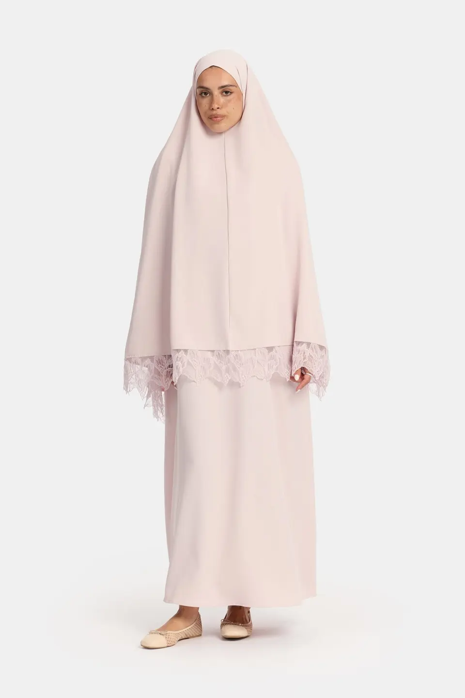 Khimar Lilac Blush (Leaf Lace)