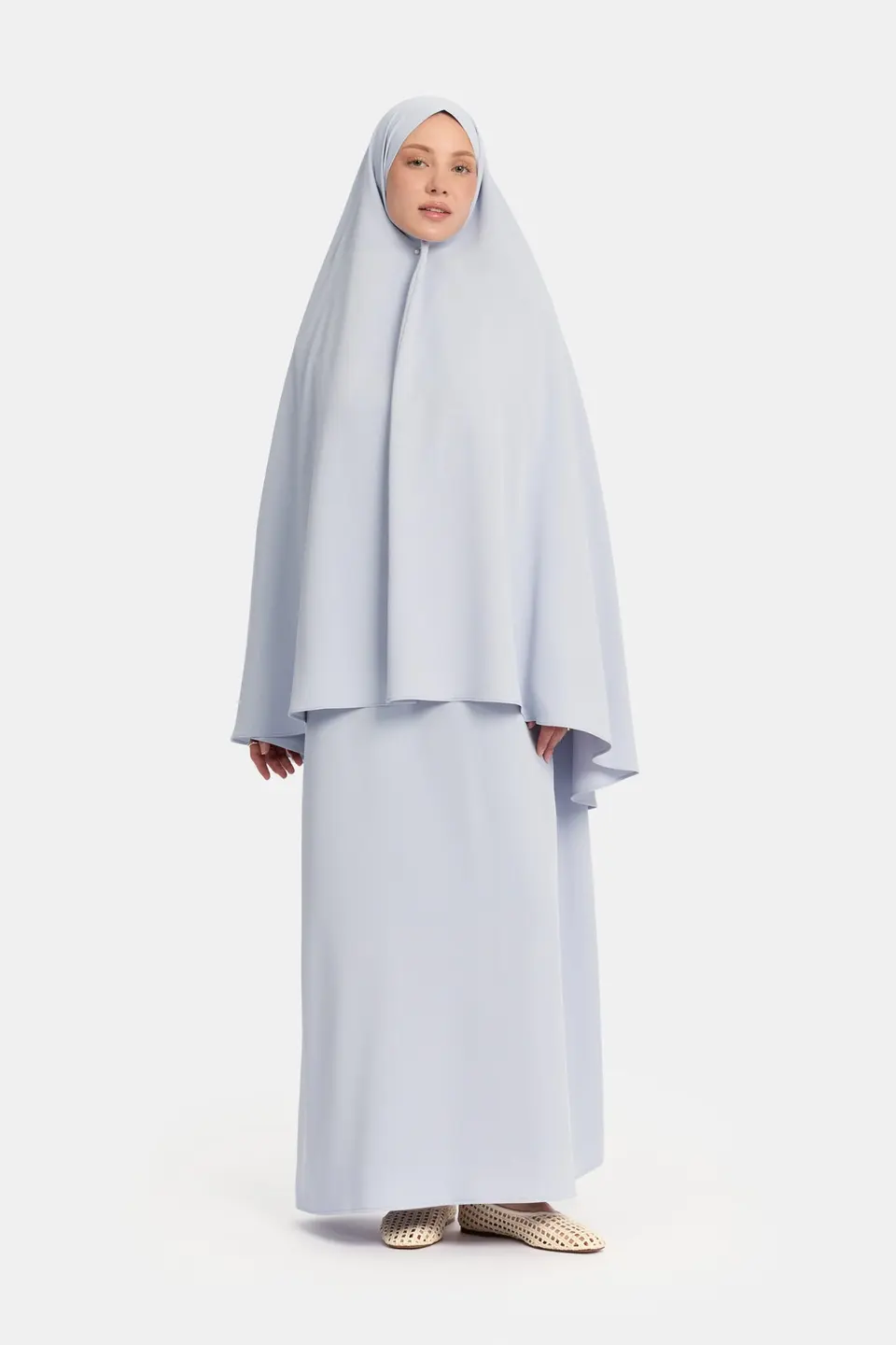 Khimar Soft Blue (Embroidery)