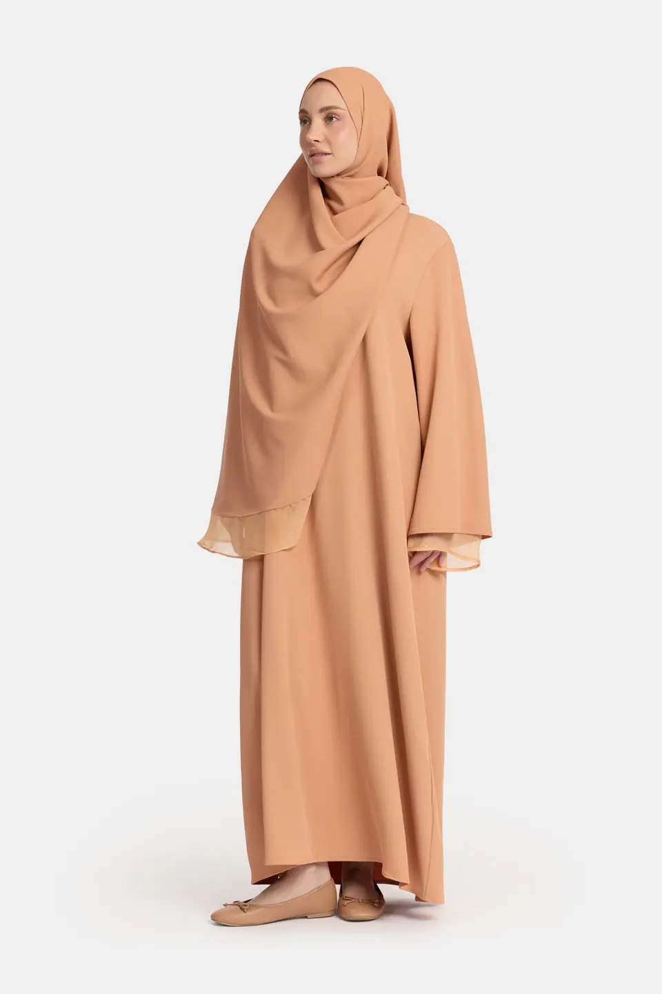 Double sleeve abaya Muskmelon