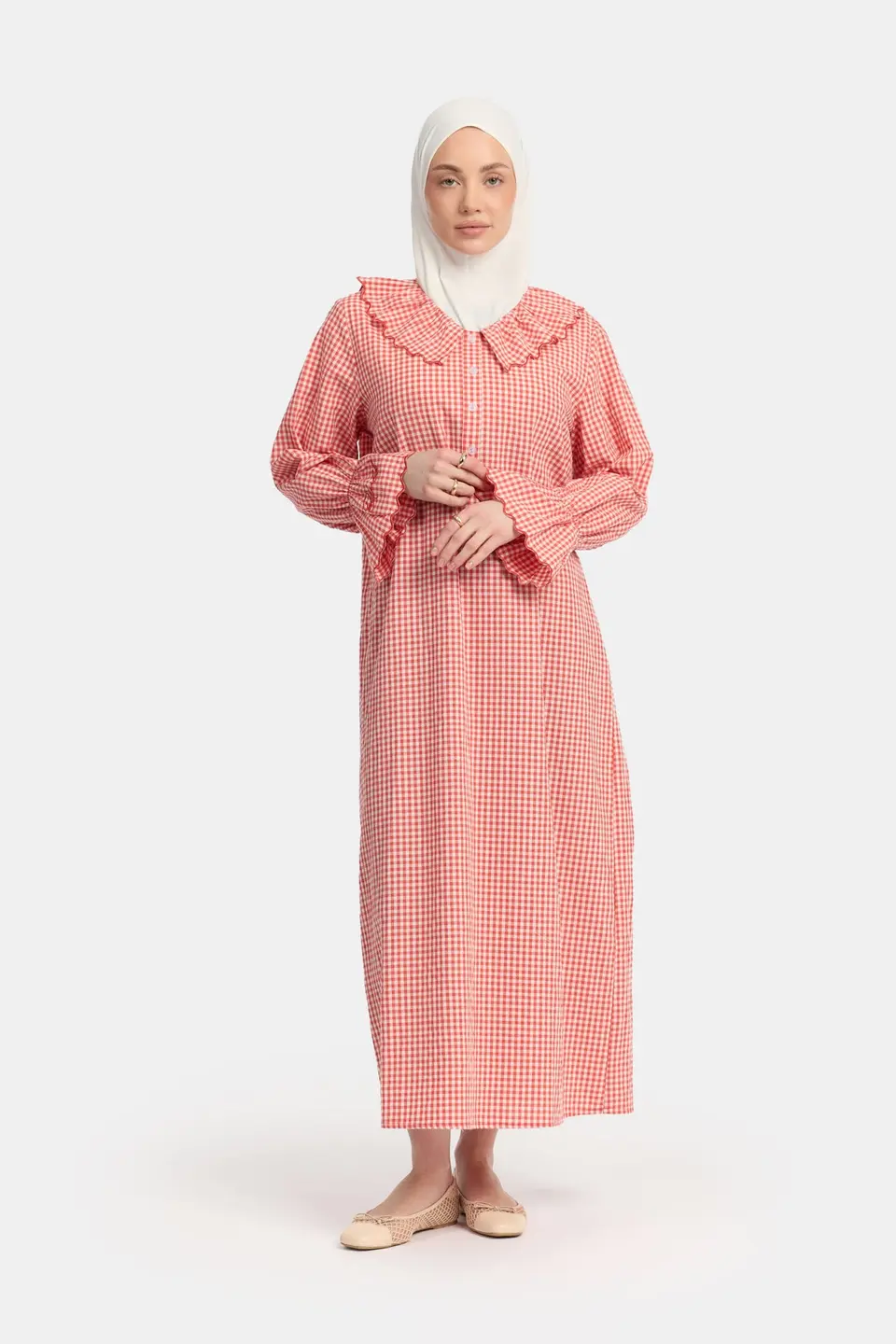 Checkered abaya watermelon OAmalak