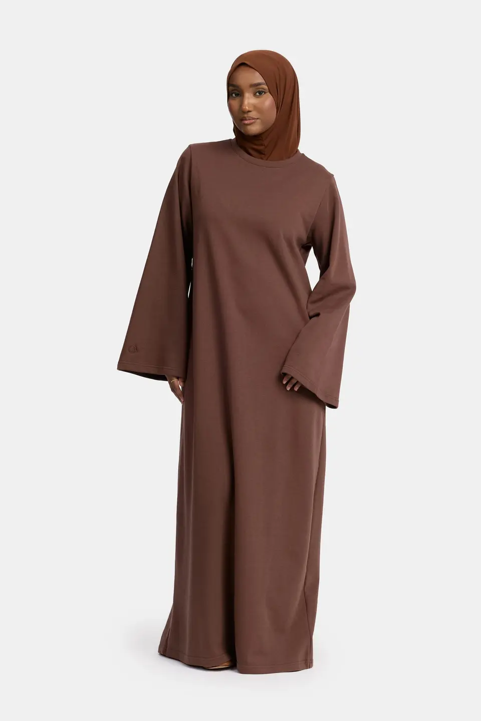 Sweater wide sleeve abaya Dark Chocolate