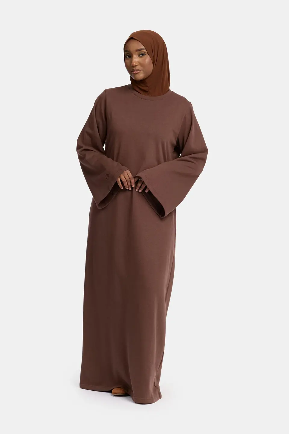 Sweater wide sleeve abaya Dark Chocolate