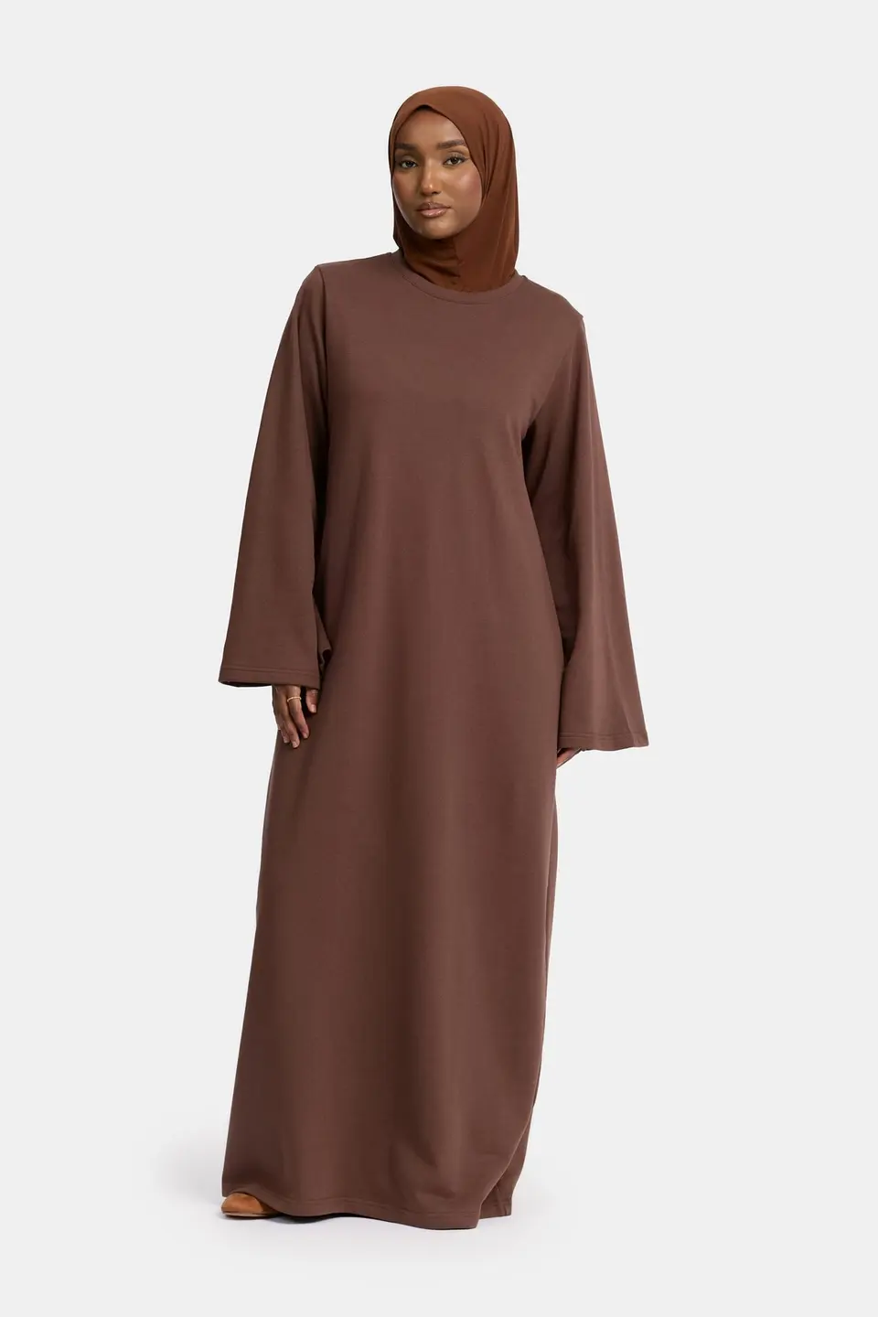 Sweater wide sleeve abaya Dark Chocolate