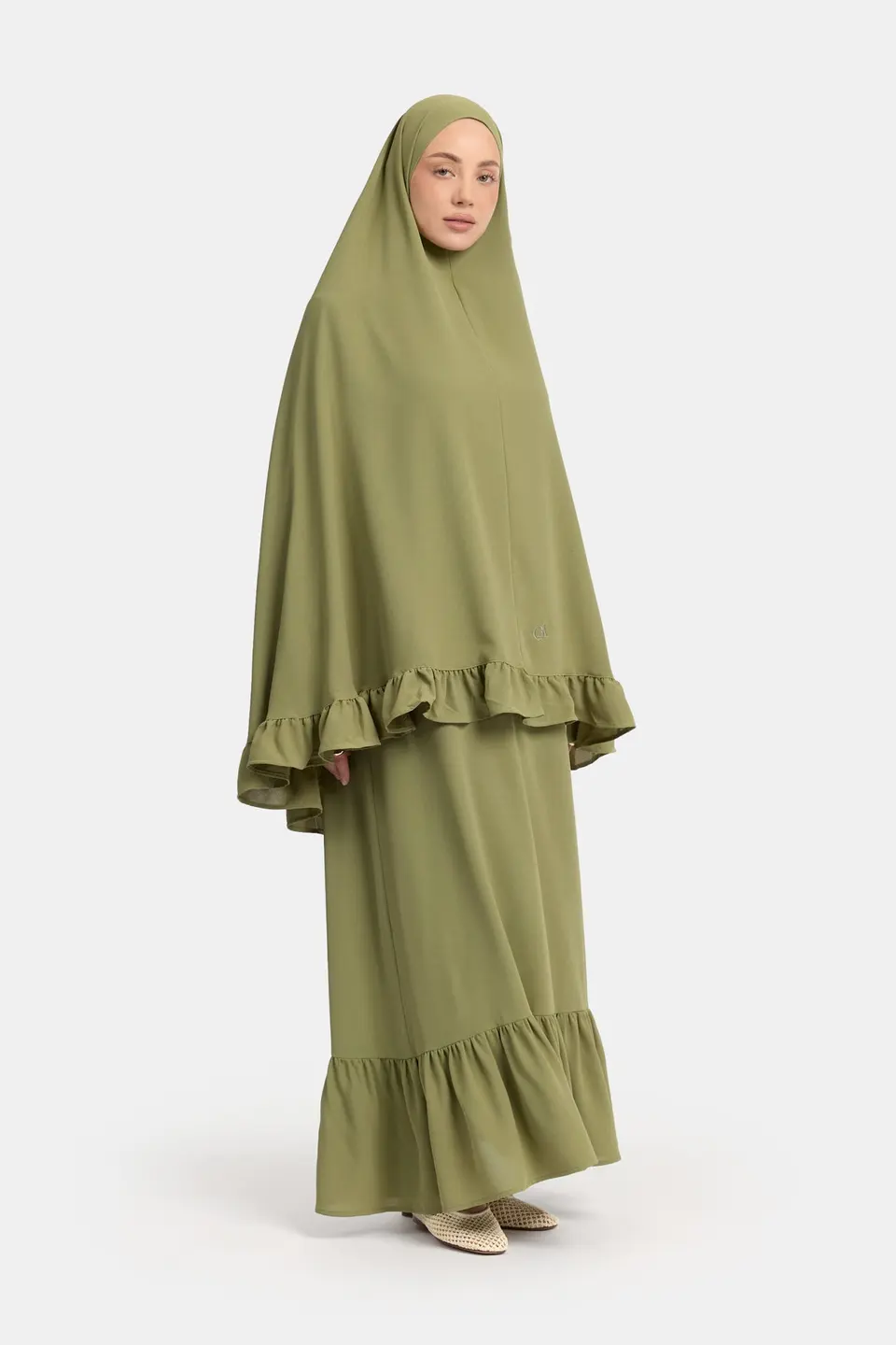 Ruffle khimar Leaf (lightweight stretch)