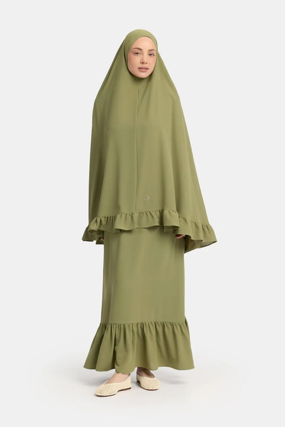 Ruffle khimar Leaf (lightweight stretch)
