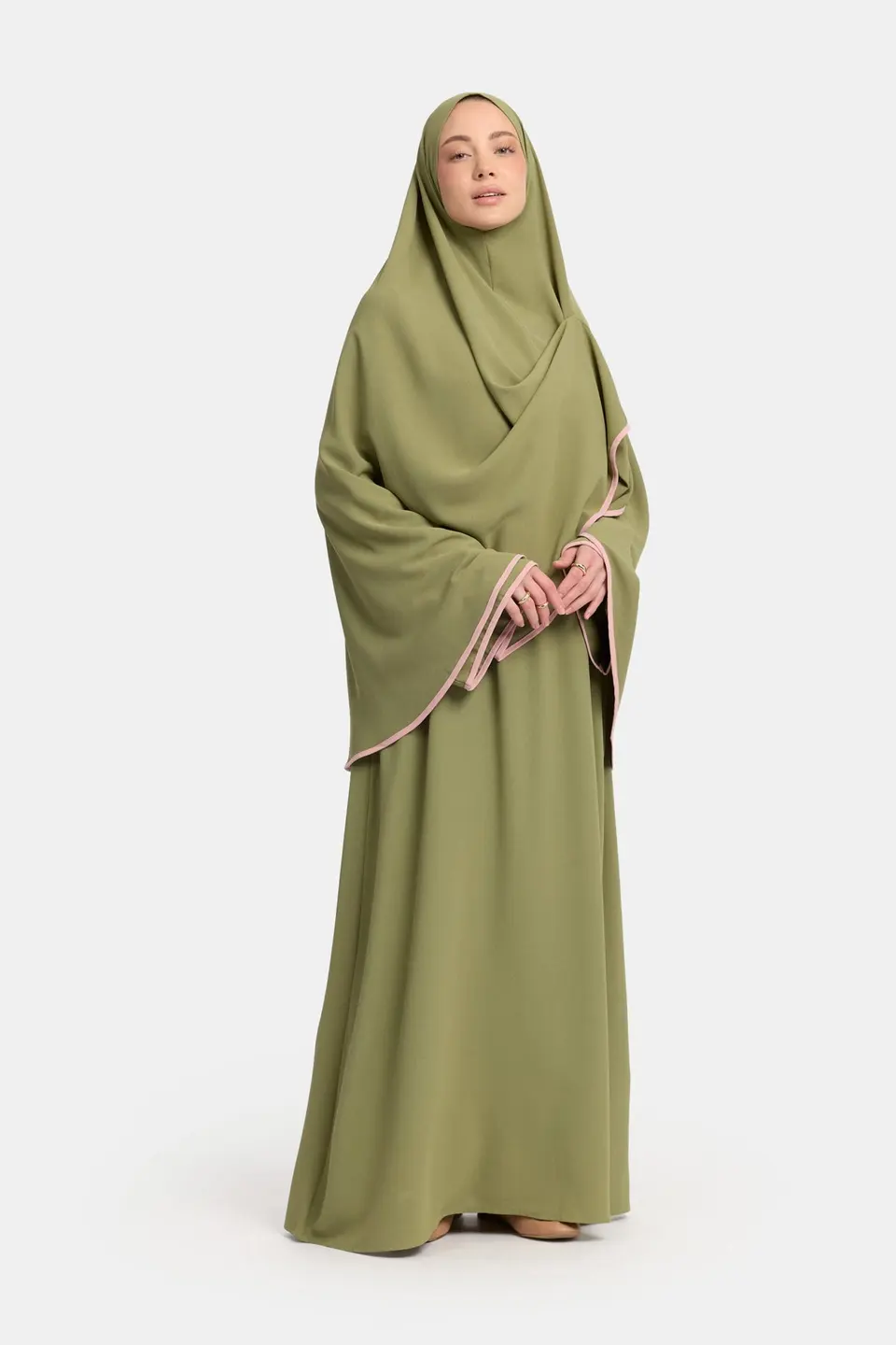 Magnet abaya and khimar set Leaf