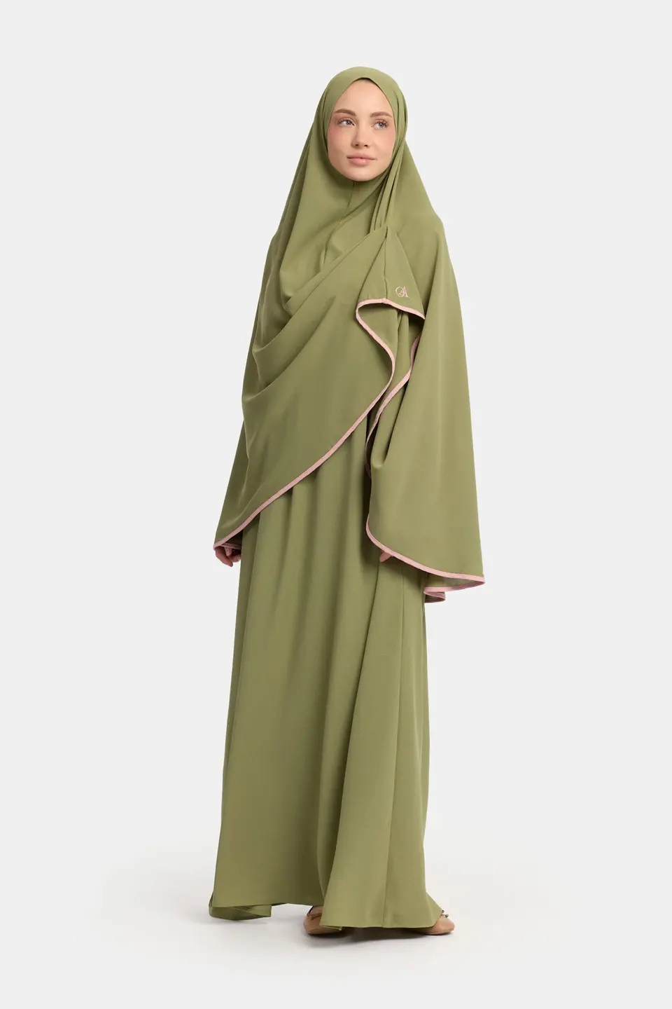 Magnet abaya and khimar set Leaf
