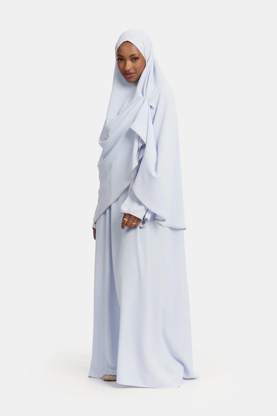 Magnet abaya and khimar set Ice Blue