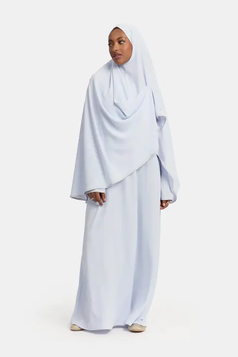 Magnet abaya and khimar set Ice Blue