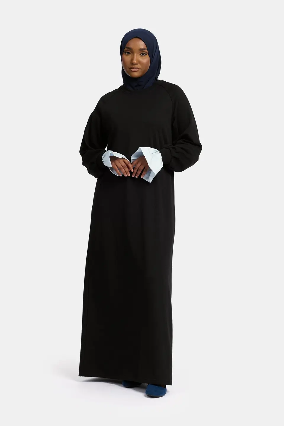 Sweater blouse abaya Black