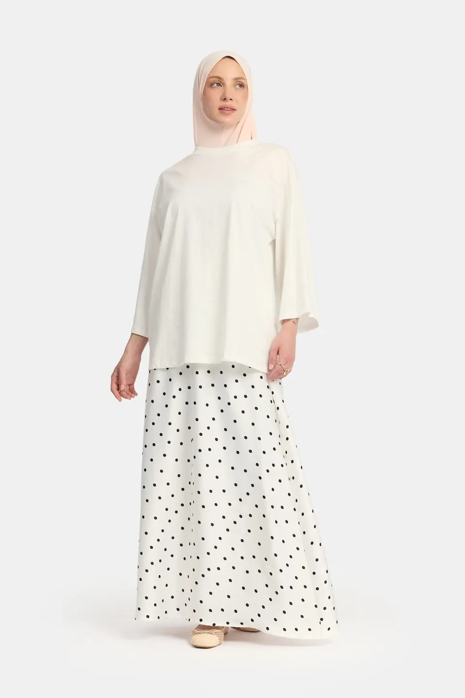 Soft dot Skirt White