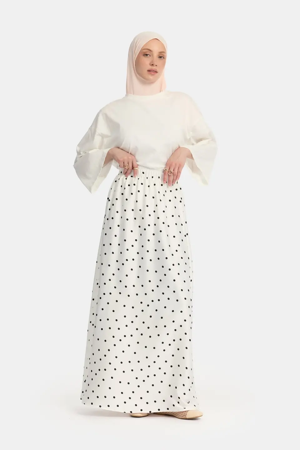 Soft dot Skirt White