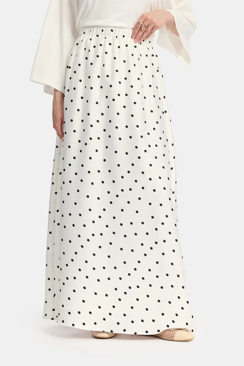 Soft dot Skirt White