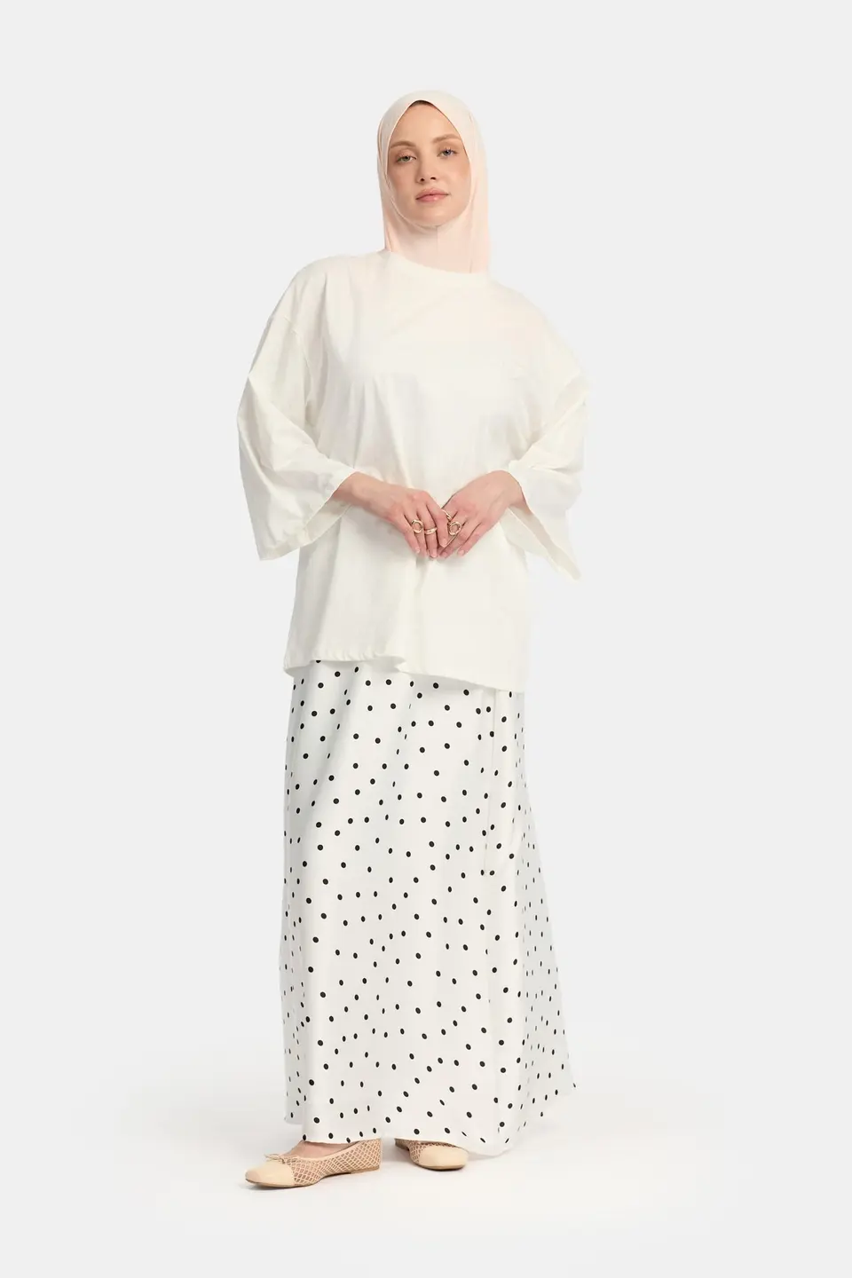 Soft dot Skirt White