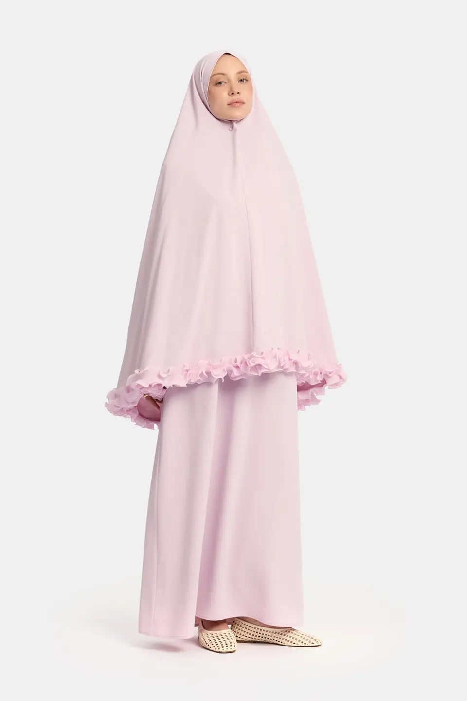 Wrinkle chiffon khimar Lilac