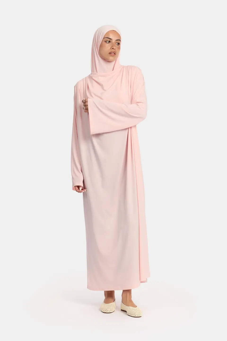 Premium jersey abaya Powder Blush