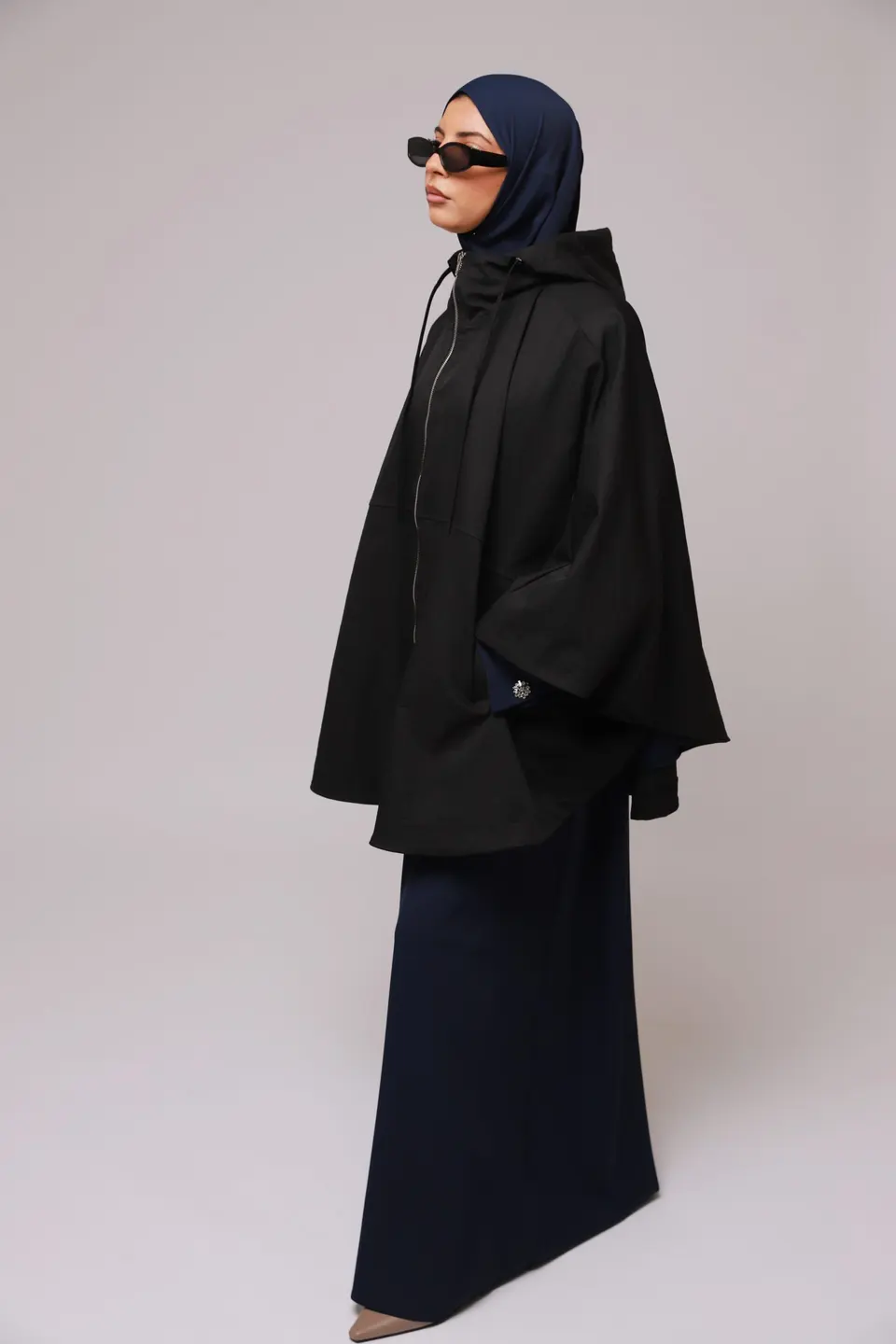 Trenchcoat poncho – BLACK